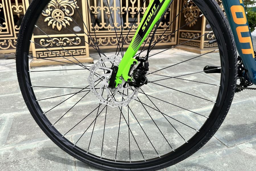 Xe đạp đua khung nhôm STOUT tay đề lắc xịn sò, bánh 700cx25 28 Phanh đĩa cơ Xe đạp đua STOUT