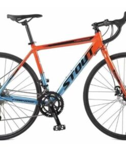 Xe đạp đua khung nhôm STOUT tay đề lắc xịn sò, bánh 700cx25 20 Xe đạp đua STOUT màu xanh cam