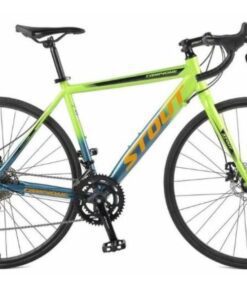 Xe đạp đua khung nhôm STOUT tay đề lắc xịn sò, bánh 700cx25 18 Xe đạp đua STOUT màu xanh xanh lá