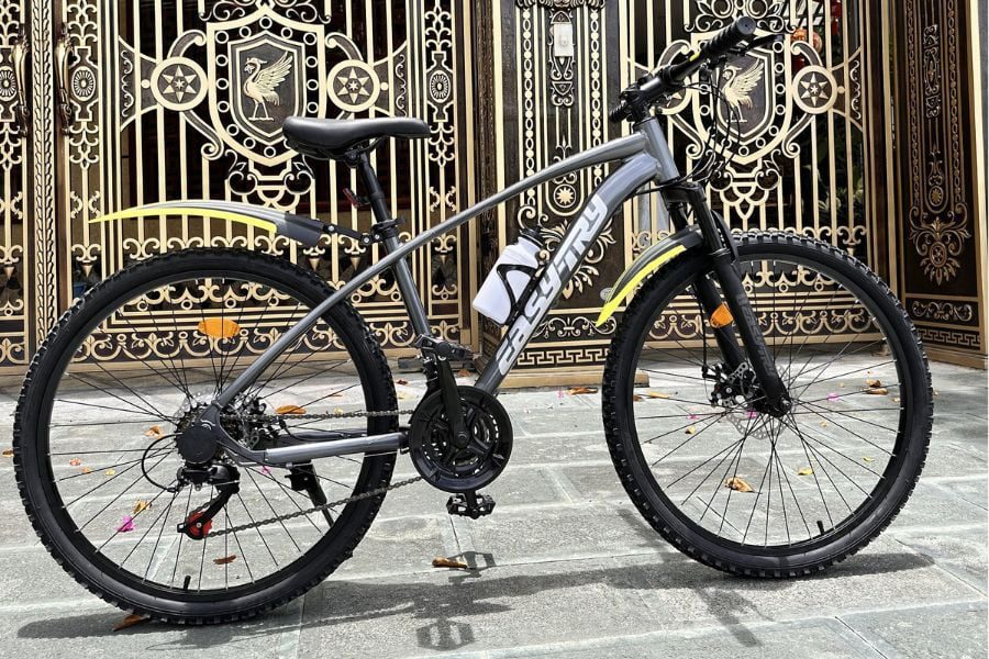 Xe đạp địa hình Easy Try - 21 tốc độ, phuộc nhún, bạc đạn, phanh đĩa 8 Xe đạp Easy Try khung nhôm màu xám