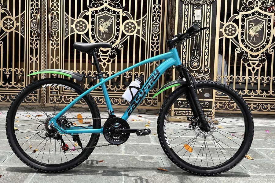 Xe đạp địa hình Easy Try - 21 tốc độ, phuộc nhún, bạc đạn, phanh đĩa 7 Xe đạp Easy Try khung nhôm màu xanh