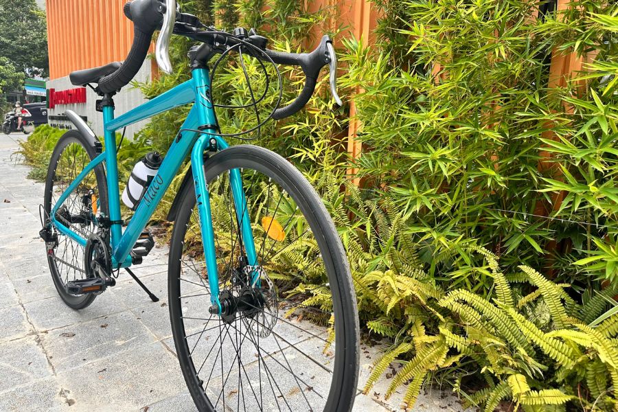 Xe đạp tay cong (xe đạp cuộc) Maco bộ đề chính hãng Shimano 45 Ảnh Chụp Trước Xe đạp đua Maco