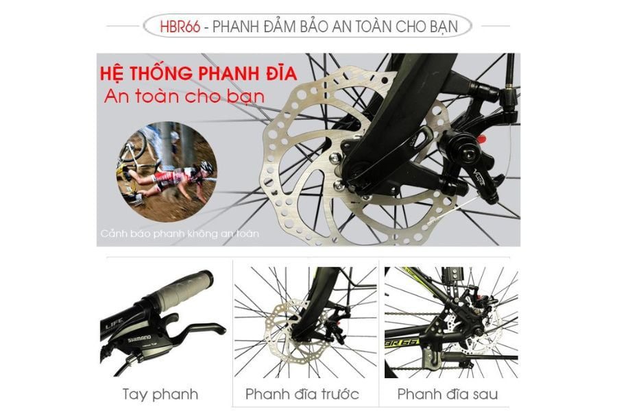 Xe đạp Hybird Life HBR66, giảm giá tốt 456K 17 Bộ Truyền động Xe đạp Life Hbr66