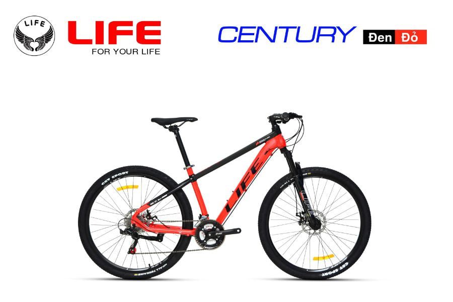 Xe đạp địa hình Life Century bánh 27,5inch giảm 500K 51 Xe đạp Life Century Màu đen đỏ