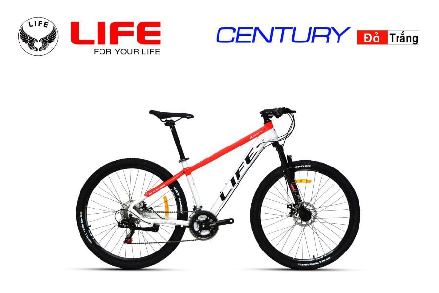 Xe đạp địa hình Life Century bánh 27,5inch giảm 500K 49 Xe đạp Life Century Màu đỏ Trắng