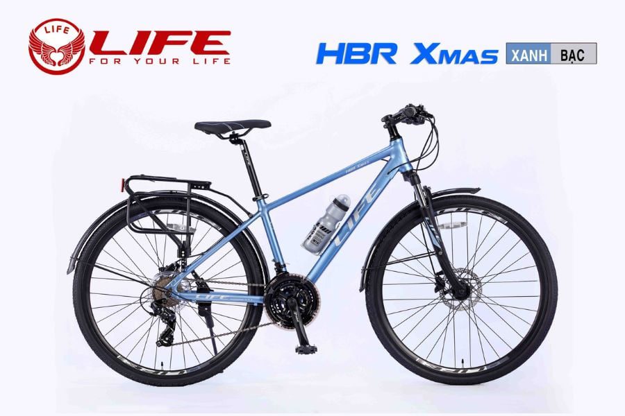 Xe đạp hybird Life HBR Xmas chiết khấu luôn 526K 46 Xe đạp Life Hbr Xmas Xanh Bạc