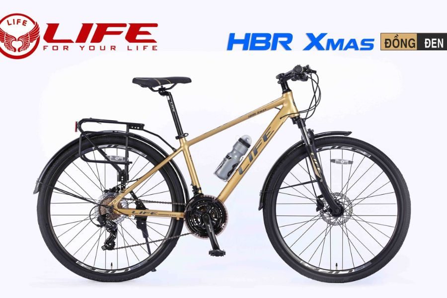 Xe đạp hybird Life HBR Xmas chiết khấu luôn 526K 48 Xe đạp Life Hbr Xmas đồng đen