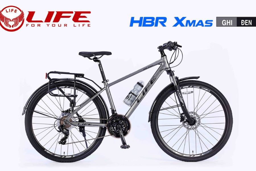 Xe đạp hybird Life HBR Xmas chiết khấu luôn 526K 47 Xe đạp Life Hbr Xmas Ghi đen