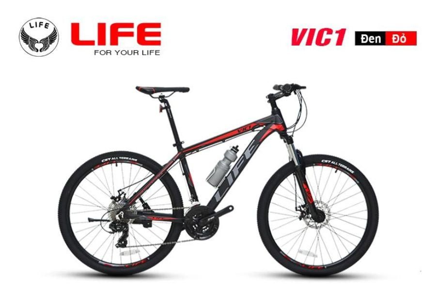 Xe đạp địa hình Life VIC1 giá rẻ chất lượng giảm ngay 199K 55 Xe đạp Life Vic1 Màu đen đỏ