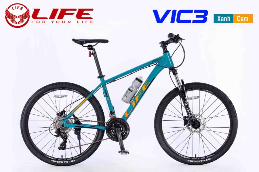 Xe đạp địa hình Life VIC3 phanh dầu giảm giá 399K 31 Xe đạp Life Vic3 Màu Xanh Cam