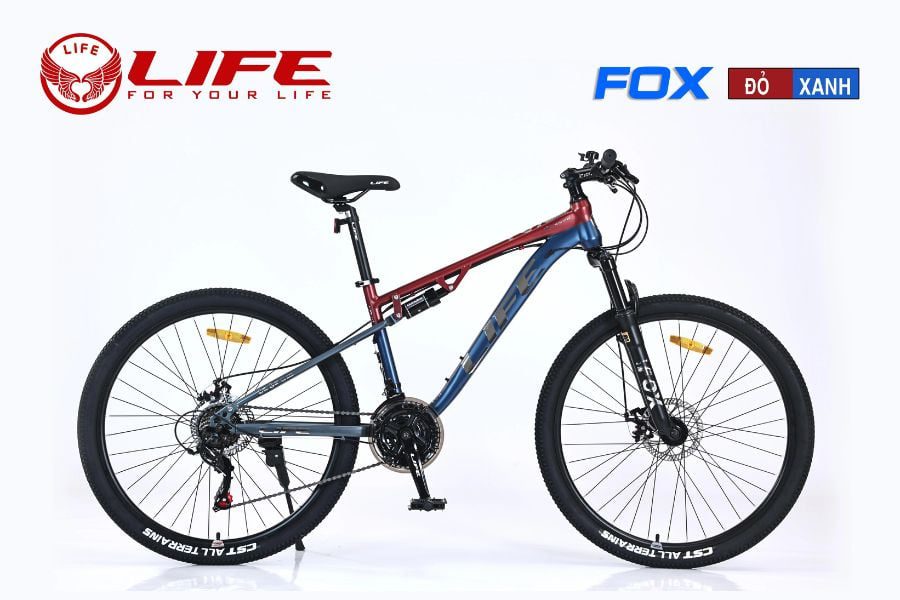 Xe đạp địa hình Life Fox giảm giá 456K 45 Xe đạp địa Hình Life Fox đỏ Xanh