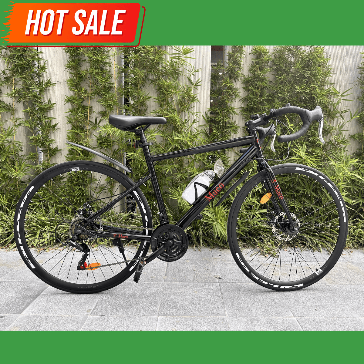 Xe đạp tay cong (xe đạp cuộc) Maco bộ đề chính hãng Shimano 42 Xe đạp đua Maco Màu đen