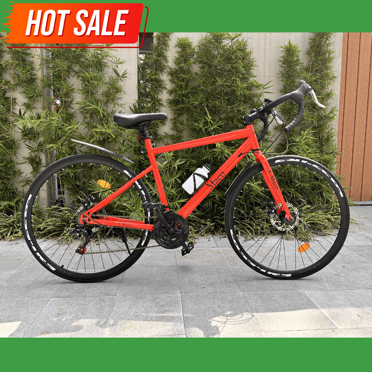Xe đạp tay cong (xe đạp cuộc) Maco bộ đề chính hãng Shimano 43 Xe đạp đua Maco Màu đỏ