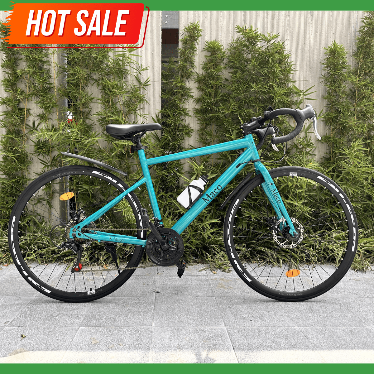 Xe đạp tay cong (xe đạp cuộc) Maco bộ đề chính hãng Shimano 44 Xe đạp đua Maco Màu Xanh