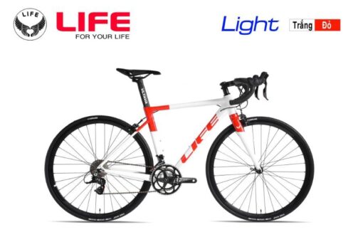 Xe đạp đua life light màu trắng đỏ