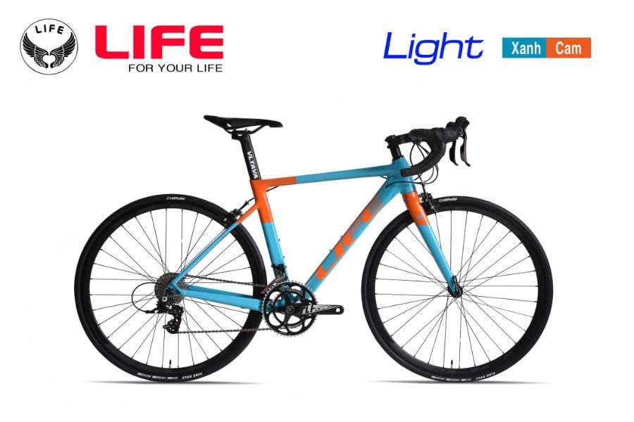Xe đạp đua Life light giảm giá 450K + quà khuyến mãi 32 Xe đạp đua life light màu xanh cam