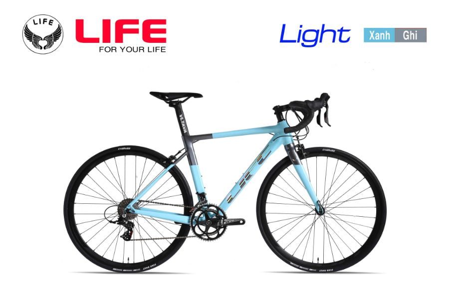 Xe đạp đua Life light giảm giá 450K + quà khuyến mãi 31 Xe đạp đua life light màu xanh ghi