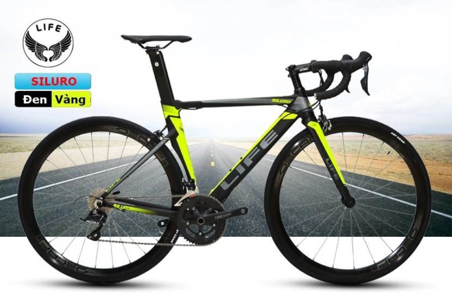Xe đạp đua Life Siluro dòng xe cao cấp, khung nhôm, Shimano R3000 29 Xe đạp life Siluro màu đen vàng