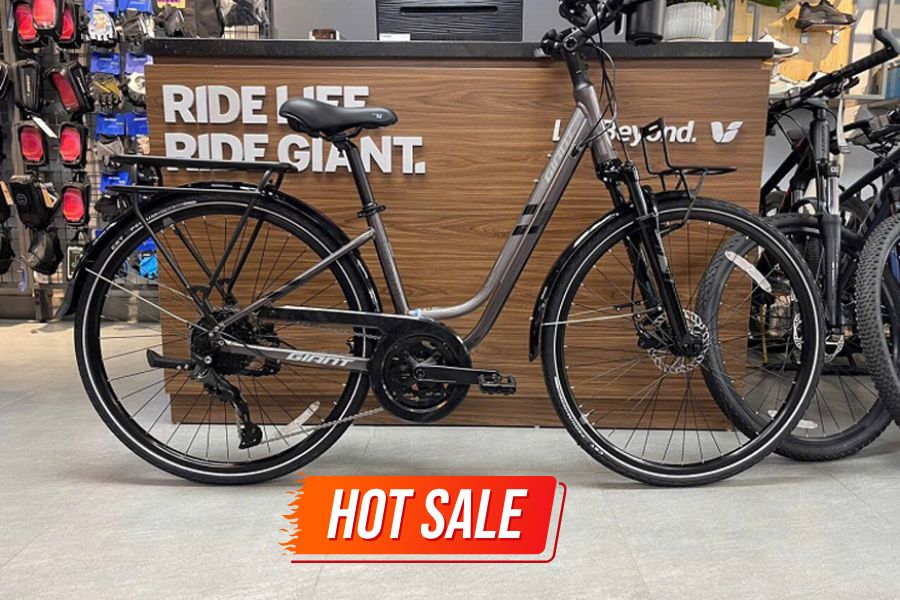 Xe đạp nữ Giant Trooper 5300 bản 2024 mẫu nữ giảm giá + KM 28 Xe đạp Giant Trooper 5300 Bản 2024 Màu Ghi