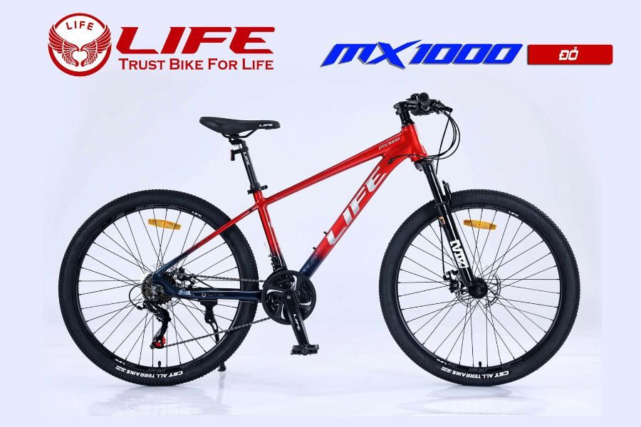 Xe đạp địa hình Life MX1000 giảm giá 389K 55 Xe đạp Life Mx1000 Màu đỏ