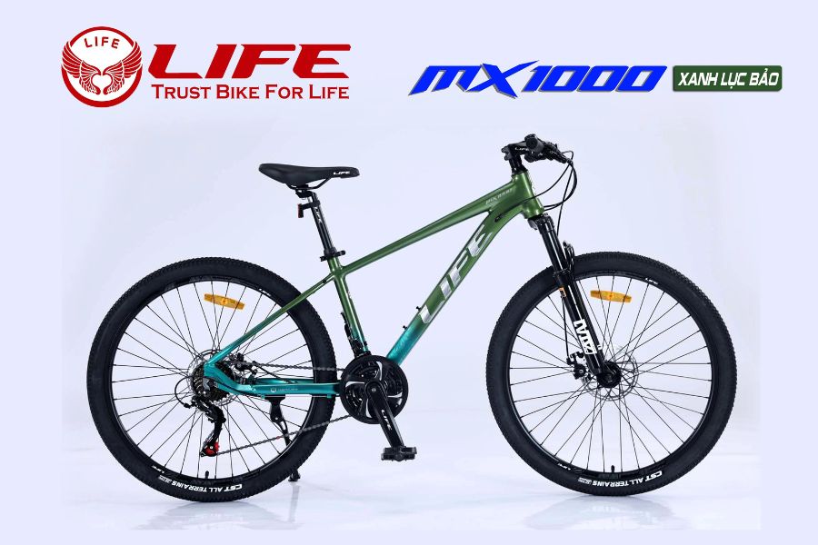Xe đạp địa hình Life MX1000 giảm giá 389K 52 Xe đạp Life Mx1000 Màu Xanh Lục Bảo
