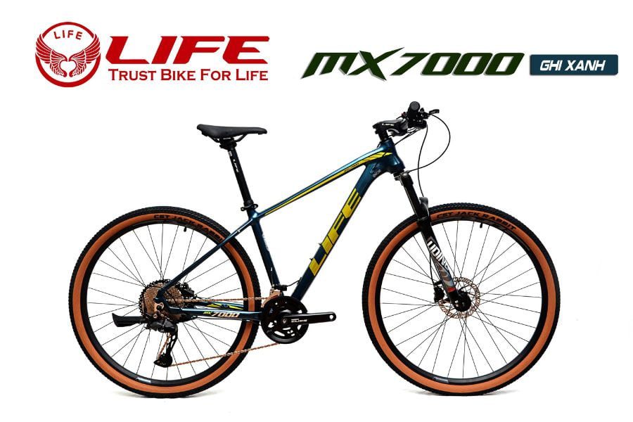 Xe đạp địa hình Life MX7000 giảm giá 699K 51 Xe đạp Life Mx7000 Màu Ghi Xanh