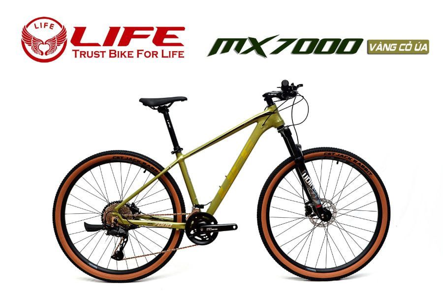 Xe đạp địa hình Life MX7000 giảm giá 699K 48 Xe đạp Life Mx7000 Vàng Cỏ úa
