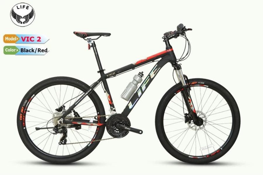 Xe đạp địa hình Life VIC2 siêu giảm giá 355K 44 Xe đạp Life Vic2 Màu đen đỏ