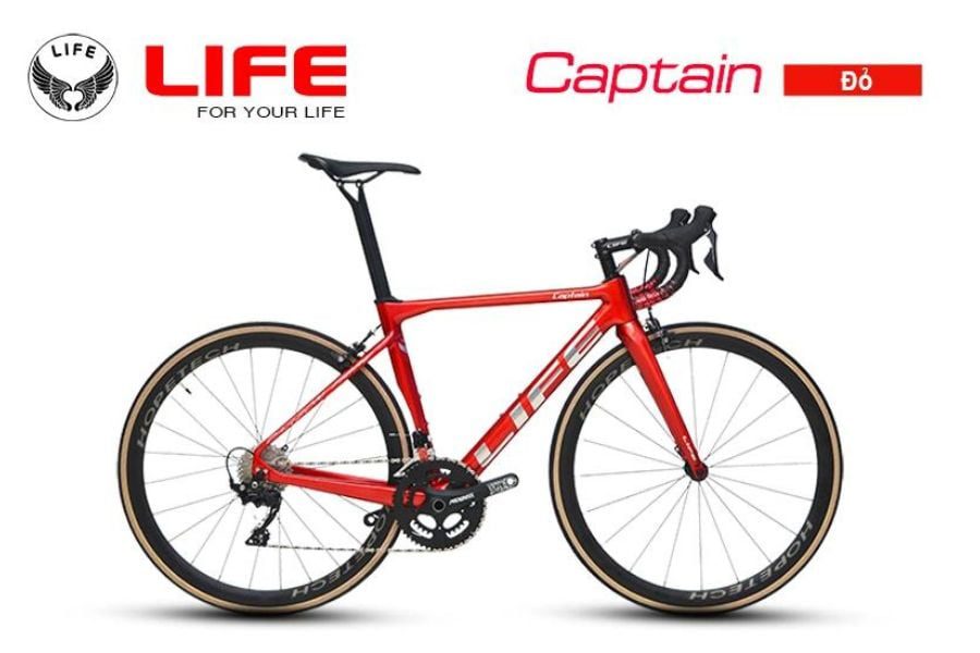 Xe đạp đua Life Captian khung Carbon linh kiện Shimano Nhật 50 xe đạp Life captian màu đỏ