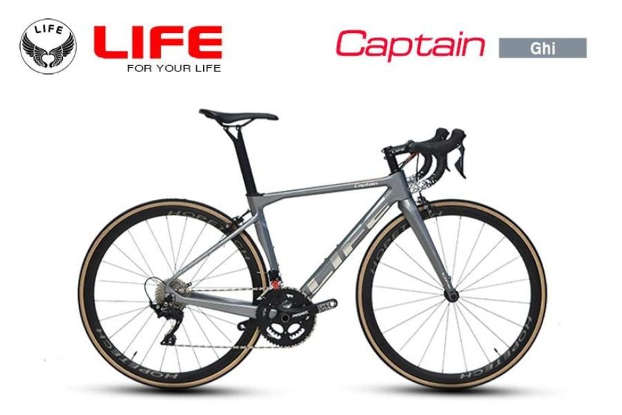 Xe đạp đua Life Captian khung Carbon linh kiện Shimano Nhật 49 xe đạp Life captian màu ghi
