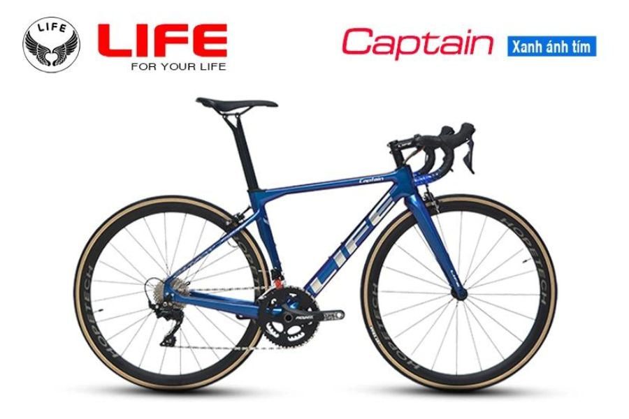 Xe đạp đua Life Captian khung Carbon linh kiện Shimano Nhật 47 xe đạp Life captian màu xanh