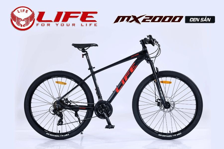 Xe đạp địa hình Life MX2000 full nhôm giảm giá 456K 48 Xe đạp địa Hình Life Mx2000 Màu đen Sần