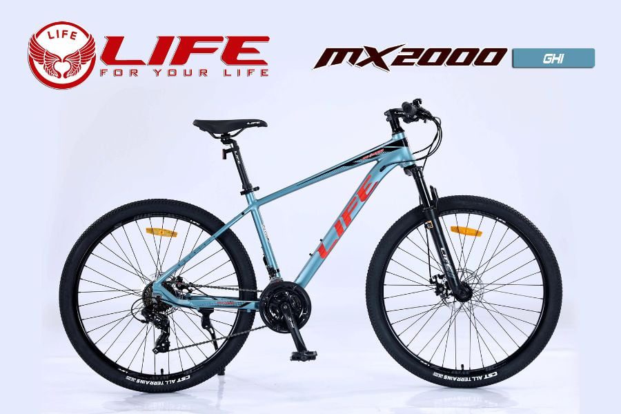 Xe đạp địa hình Life MX2000 full nhôm giảm giá 456K 46 Xe đạp địa Hình Life Mx2000 Màu Ghi Xanh