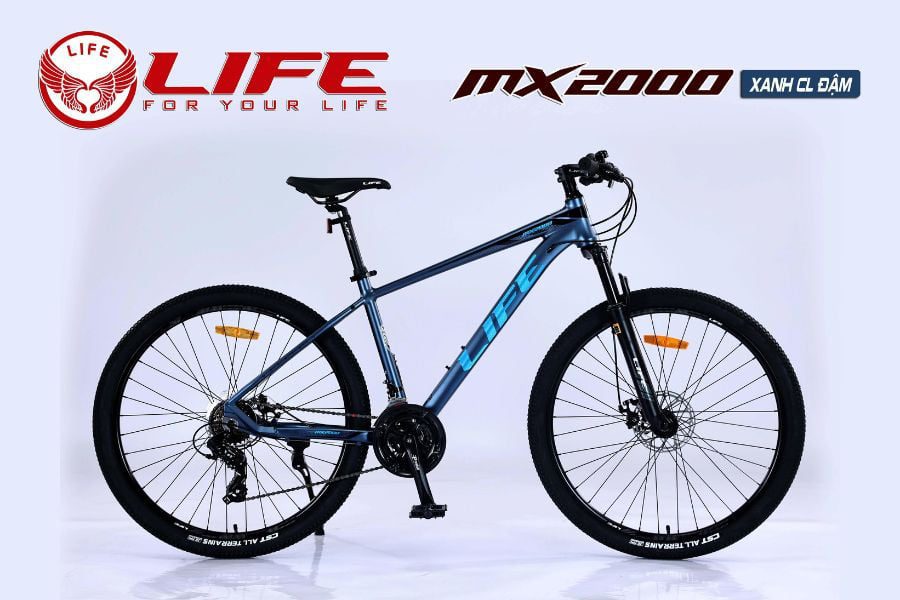 Xe đạp địa hình Life MX2000 full nhôm giảm giá 456K 45 Xe đạp địa Hình Life Mx2000 Màu Xanh đậm