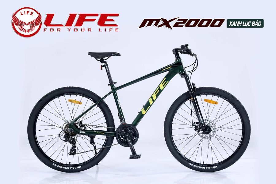 Xe đạp địa hình Life MX2000 full nhôm giảm giá 456K 44 Xe đạp địa Hình Life Mx2000 Màu Xnah Lục Bảo