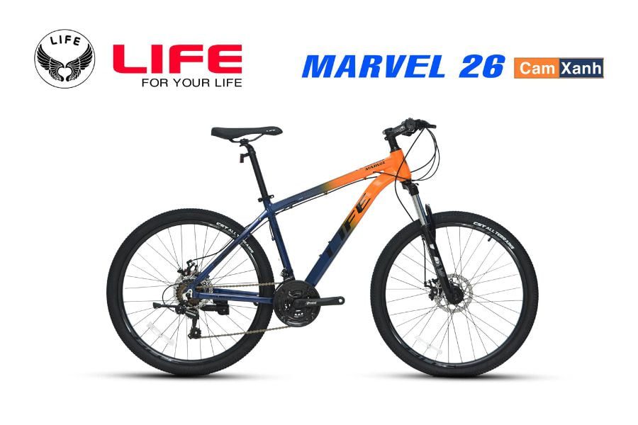 Xe đạp địa hình Life Marvel 26 hàng chính hãng giảm giá 200k 4 Xe đạp Life Marvel 26 Màu Cam Xanh