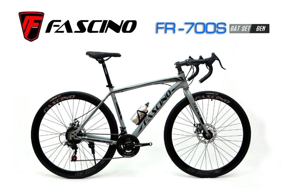 Xe đạp đua Fascino FR 700S giảm giá 333K 21 Xe đạp đua Fascino Fr-700s Màu đất Sét đen