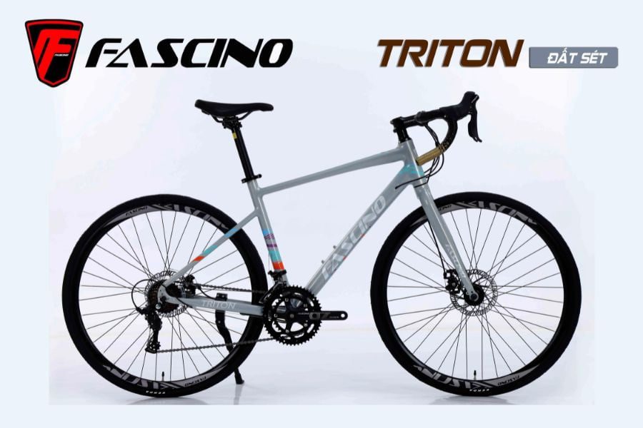 Xe đạp đua Fascino Triton giảm giá 400K 32 Xe đạp đua Fascino Triton Màu đất Sét