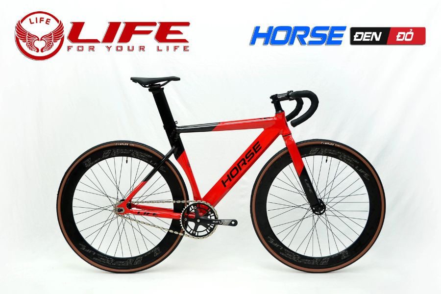 Xe đạp Fixed Gear Life Horse giảm giá 299K 47 Xe đạp Fixed Gear Life Horse Màu đen đỏ