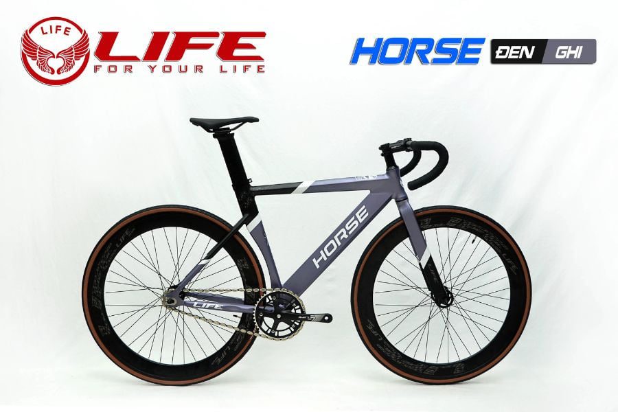 Xe đạp Fixed Gear Life Horse giảm giá 299K 46 Xe đạp Fixed Gear Life Horse Màu đen Ghi