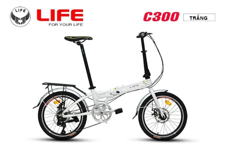 Xe đạp gấp Life C300 giảm giá 500K 49 Xe đạp Gấp Life C300 Màu Trắng