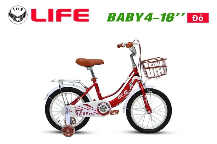 Xe đạp trẻ em Life Baby4 26inch giảm giá 300K 30 Xe đạp Life Baby4-16_ Màu đỏ