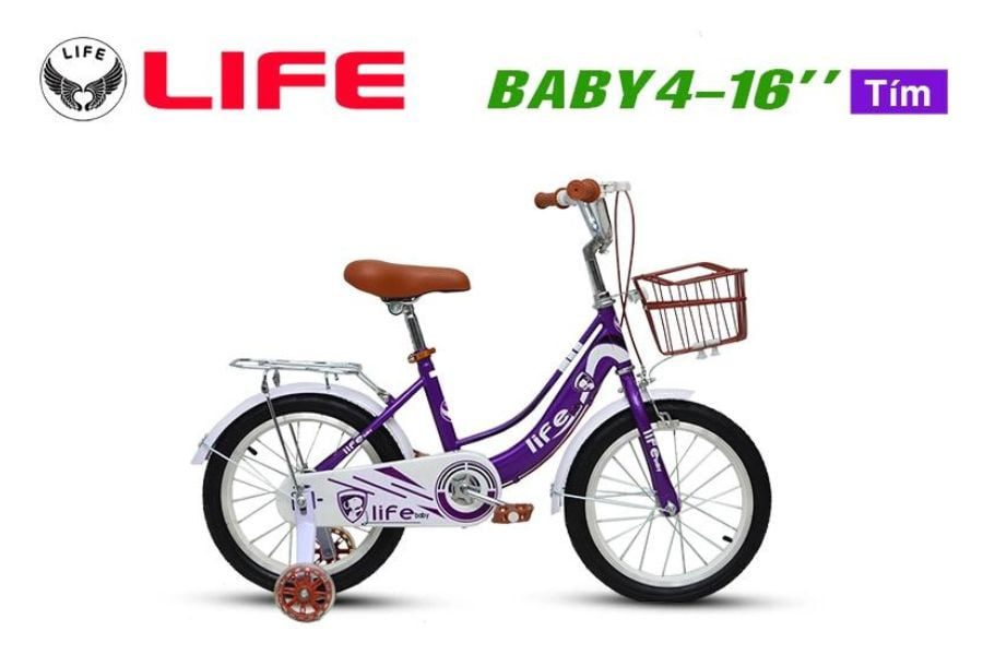 Xe đạp trẻ em Life Baby4 26inch giảm giá 300K 29 Xe đạp Life Baby4-16_ Màu Tím