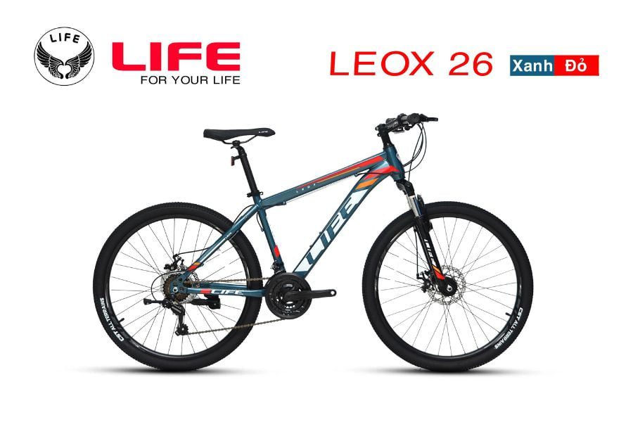 Xe đạp địa hình LeoX 26 hàng chính hãng tặng 350k 44 Xe đạp Leox 26 Xanh đỏ