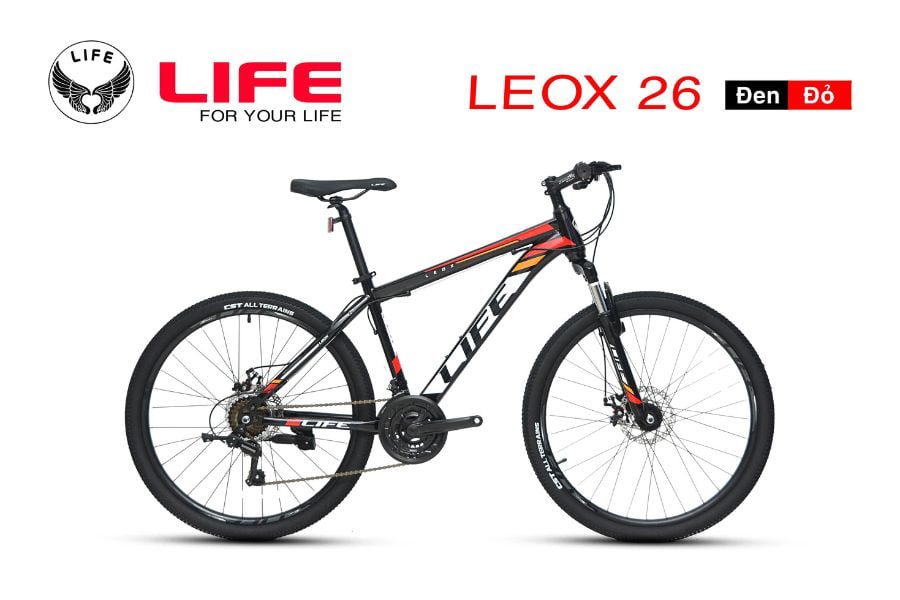 Xe đạp địa hình LeoX 26 hàng chính hãng tặng 350k 47 Xe đạp Leox 26 Màu đen đỏ