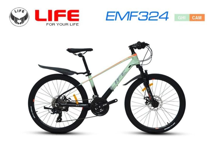 Xe đạp địa hình Life EMF324 giảm giá 333K 47 Xe đạp Life Emf324 Màu Ghi Cam