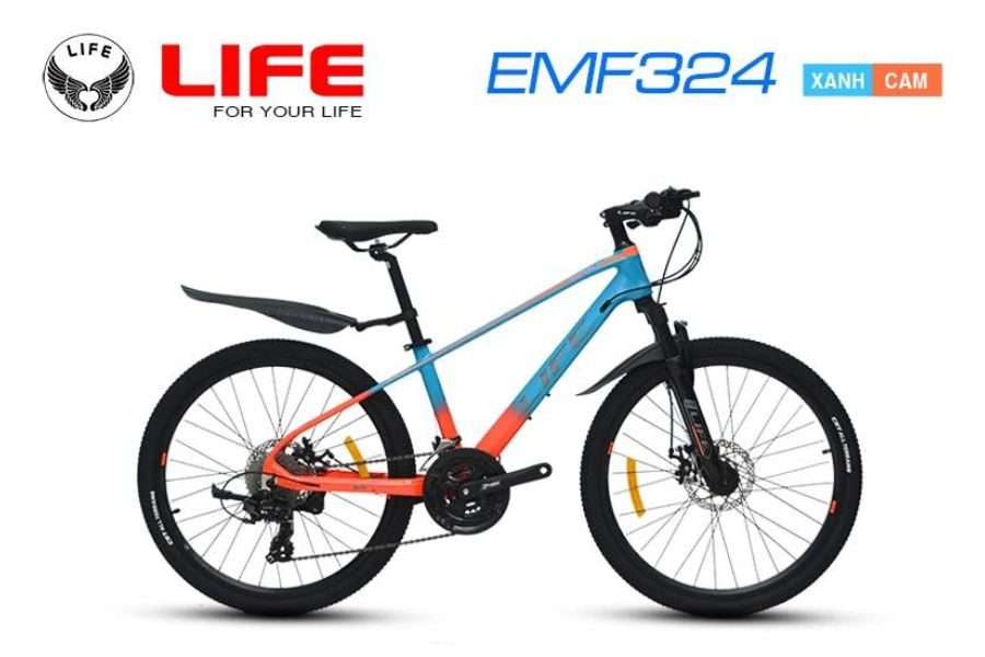 Xe đạp địa hình Life EMF324 giảm giá 333K 45 Xe đạp Life Emf324 Màu Xnah Cam
