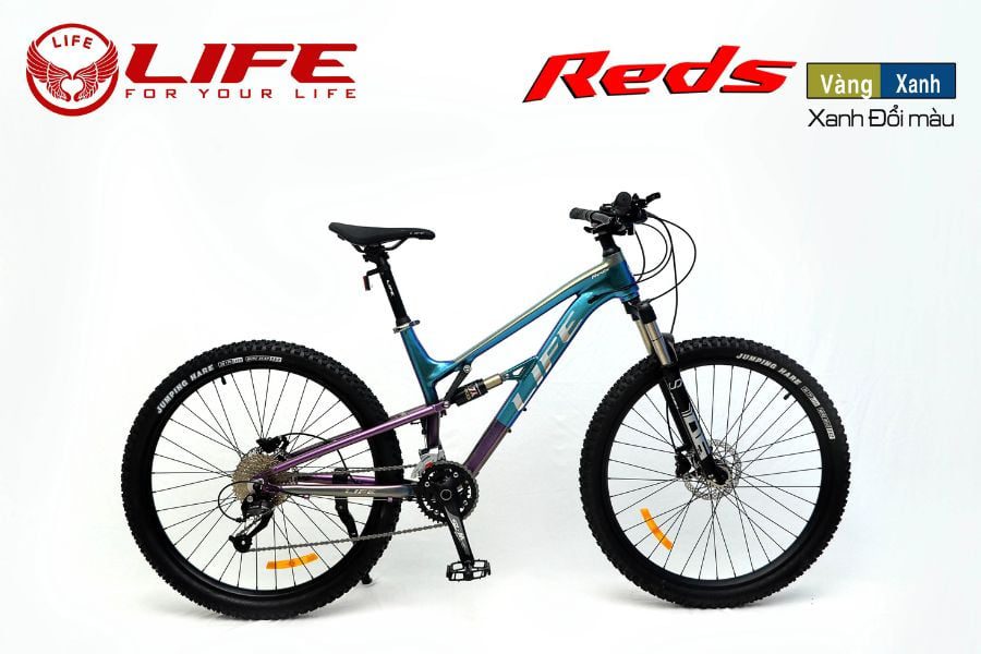 Xe đạp địa hình Life Reds xe địa hình 2 phuộc nhún giảm giá 500K 34 Xe đạp Life Reds Màu Vàng Xanh
