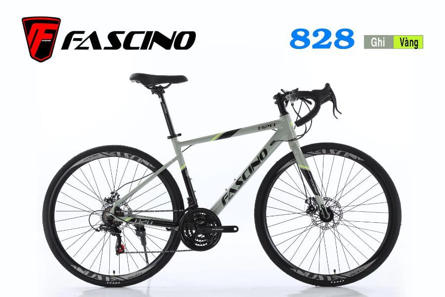 Xe đạp đua Fascino 828 giảm giá 500K 38 Xe đạp đua Fascino 828 Màu Ghi Vàng
