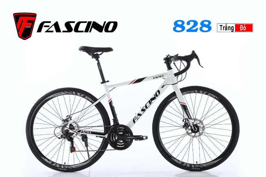 Xe đạp đua Fascino 828 giảm giá 500K 37 Xe đạp đua Fascino 828 Màu Trắng đỏ